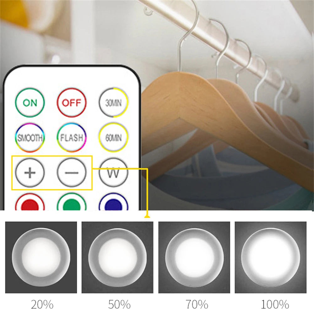 RGB Remote-Control LED Lights (1 to 6 Pack)