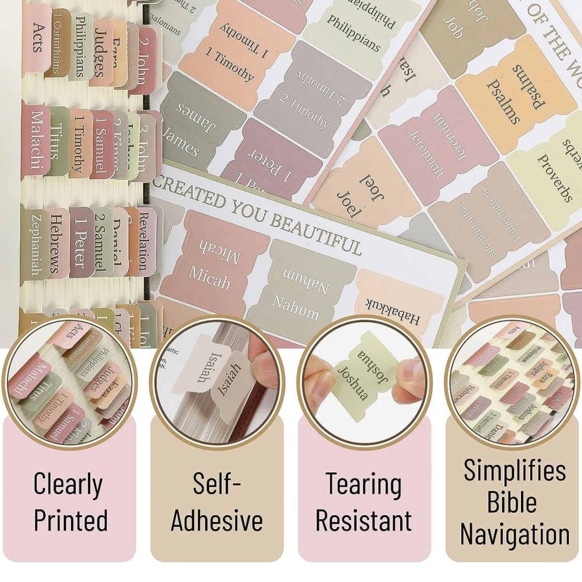 Bible Tabs-75 piece Self Adhesive Index Set