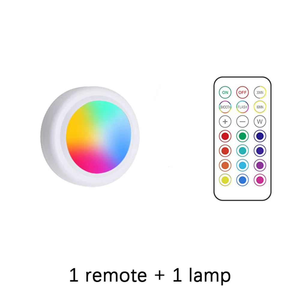 RGB Remote-Control LED Lights (1 to 6 Pack)