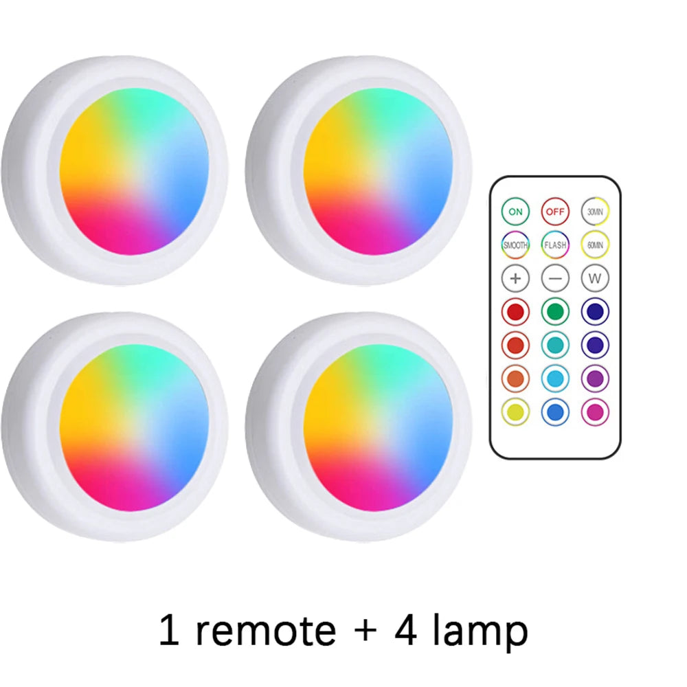 RGB Remote-Control LED Lights (1 to 6 Pack)