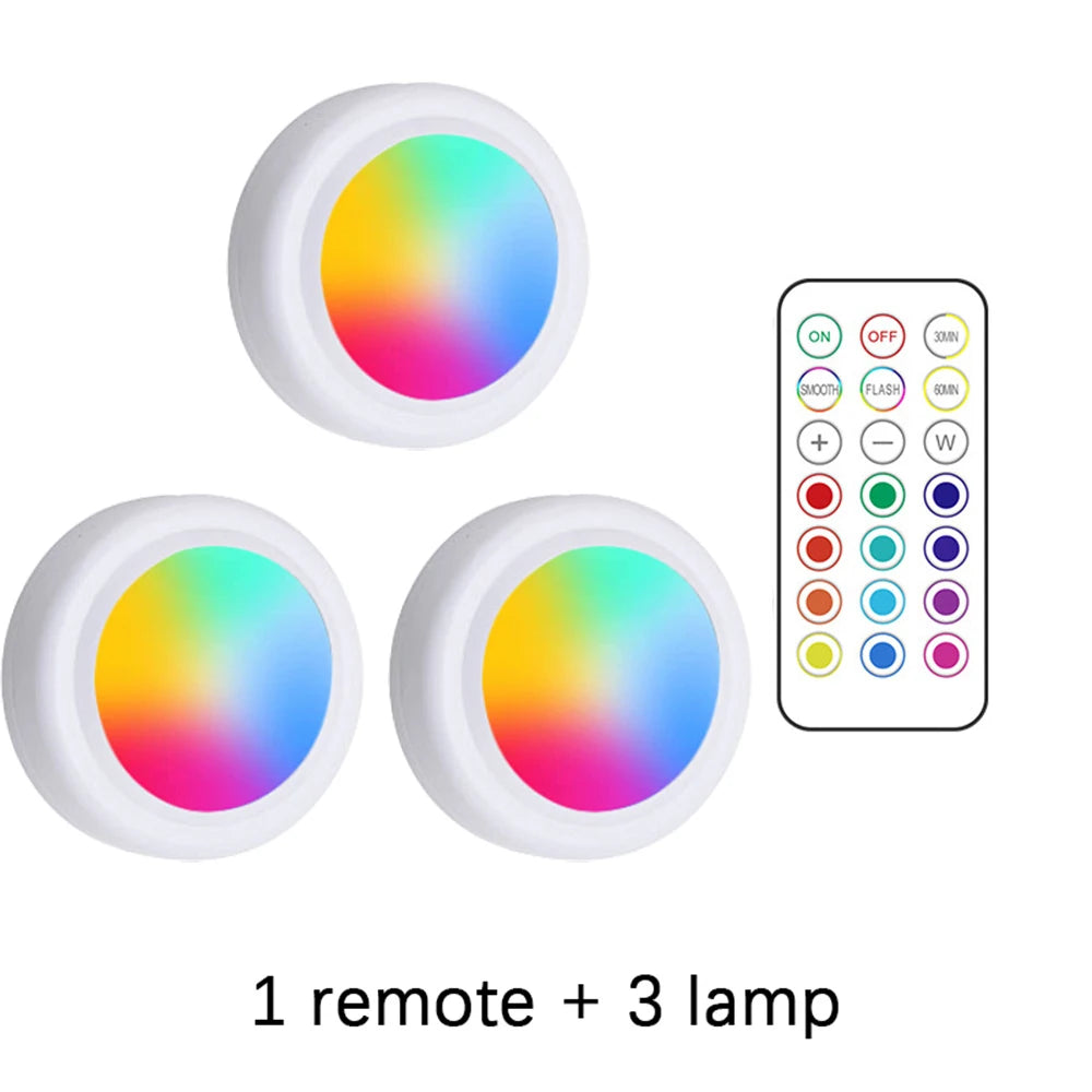 RGB Remote-Control LED Lights (1 to 6 Pack)