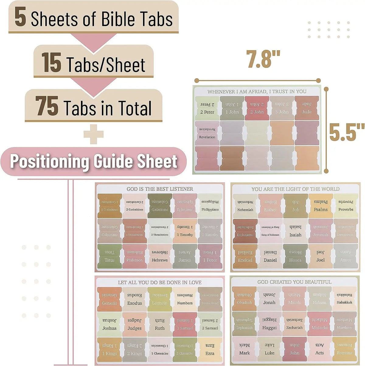 Bible Tabs-75 piece Self Adhesive Index Set
