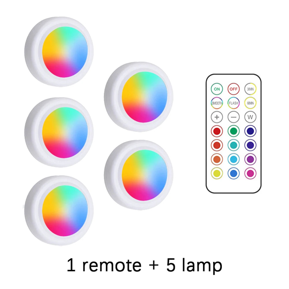 RGB Remote-Control LED Lights (1 to 6 Pack)