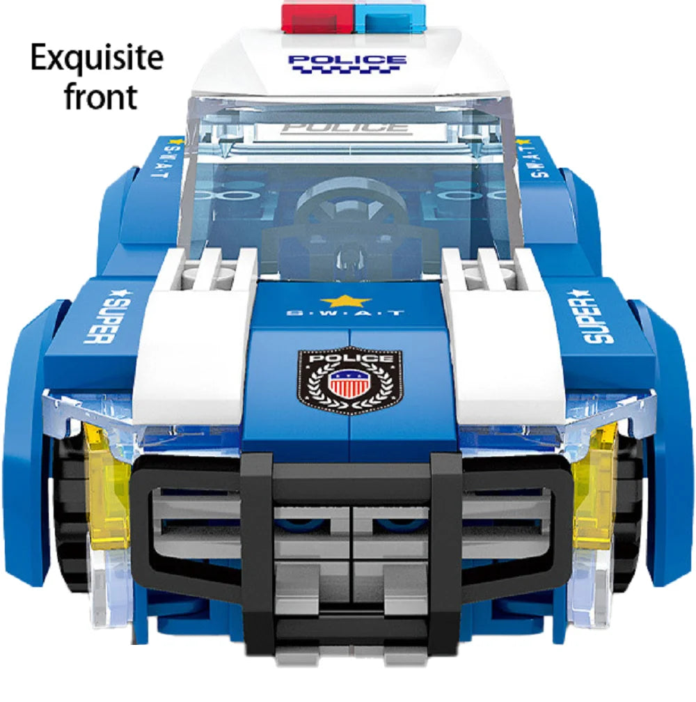 Police Building Block Car Toy Set