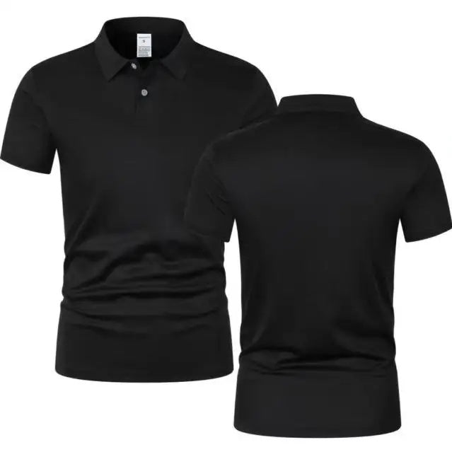 Men's Solid Black Polo Shirt