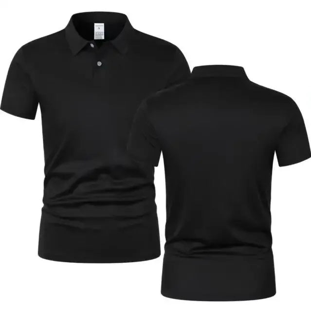 Men's Solid Black Polo Shirt